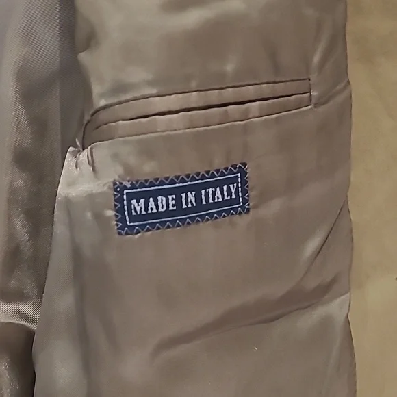 POLO BY RALPH LAUREN TAN 100% COTTON SPORT COAT BLAZER MADE IN ITALY - Picture 7 of 13